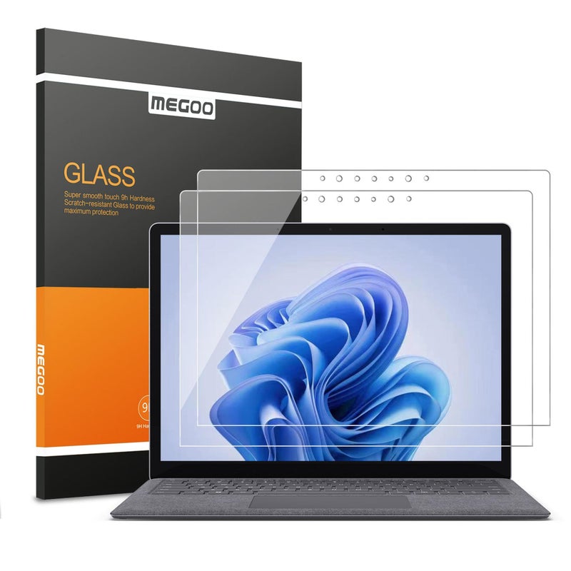 Megoo Tempered Glass Screen Protector for Microsoft Surface Laptop 6/5/4/3(15 inch), Easy Installation, Scratch Resistant, Ultra Clear Protective Film, 2-Pack - Image 1